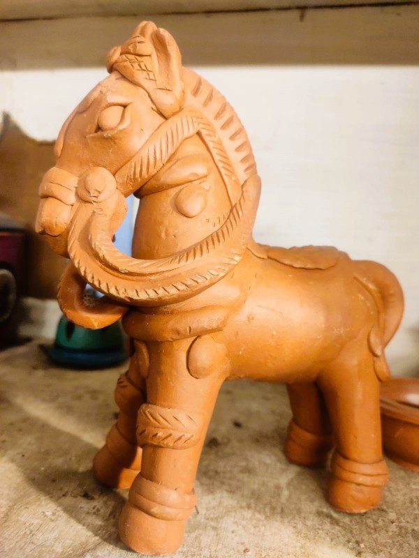 Terracotta  Horse Showpiece